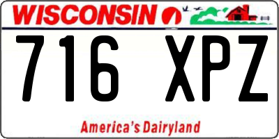 WI license plate 716XPZ