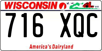 WI license plate 716XQC