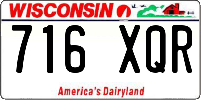 WI license plate 716XQR