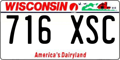 WI license plate 716XSC