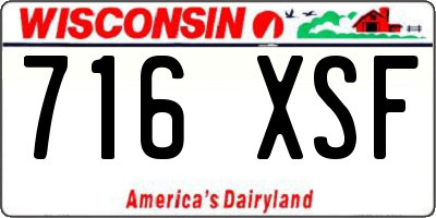 WI license plate 716XSF