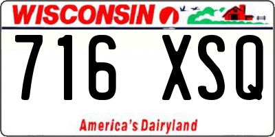 WI license plate 716XSQ
