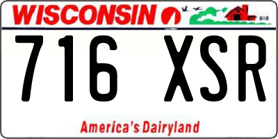 WI license plate 716XSR