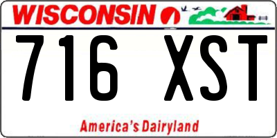 WI license plate 716XST