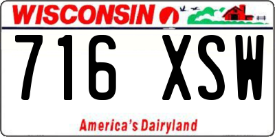 WI license plate 716XSW
