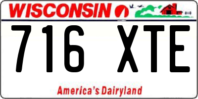 WI license plate 716XTE