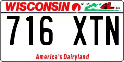 WI license plate 716XTN