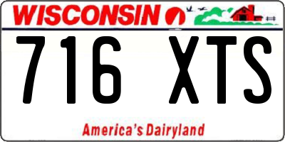WI license plate 716XTS