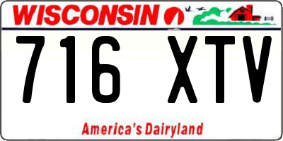 WI license plate 716XTV