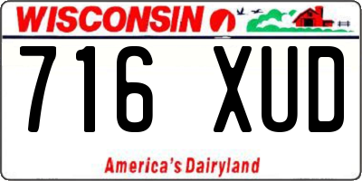 WI license plate 716XUD