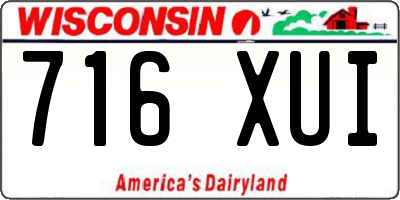 WI license plate 716XUI