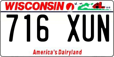 WI license plate 716XUN