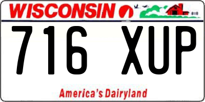 WI license plate 716XUP
