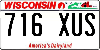 WI license plate 716XUS