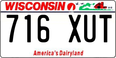 WI license plate 716XUT