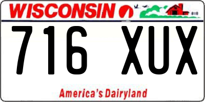 WI license plate 716XUX