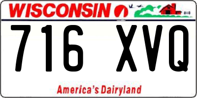WI license plate 716XVQ