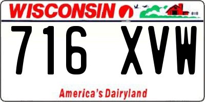 WI license plate 716XVW
