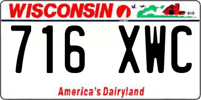 WI license plate 716XWC