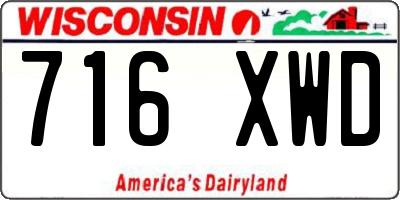 WI license plate 716XWD