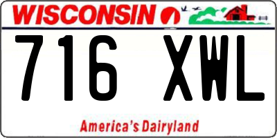 WI license plate 716XWL