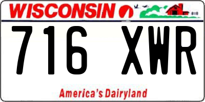 WI license plate 716XWR