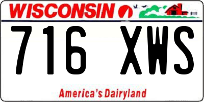 WI license plate 716XWS