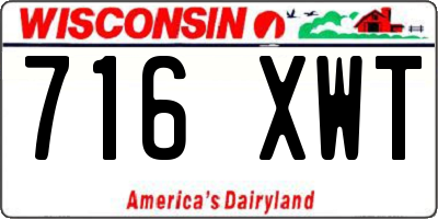 WI license plate 716XWT