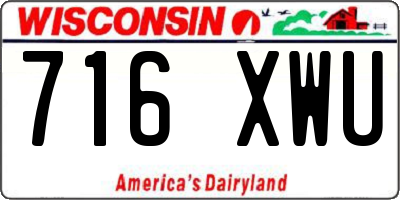 WI license plate 716XWU