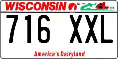WI license plate 716XXL