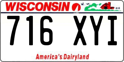 WI license plate 716XYI