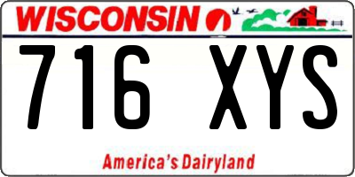 WI license plate 716XYS
