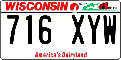 WI license plate 716XYW