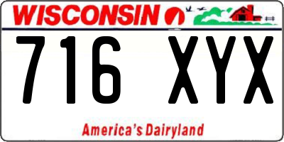 WI license plate 716XYX