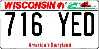 WI license plate 716YED