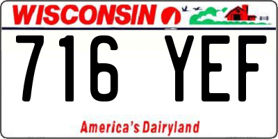 WI license plate 716YEF