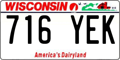WI license plate 716YEK