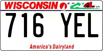 WI license plate 716YEL