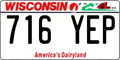 WI license plate 716YEP
