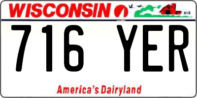 WI license plate 716YER