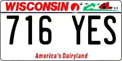 WI license plate 716YES