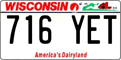 WI license plate 716YET