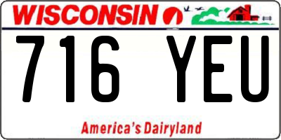 WI license plate 716YEU