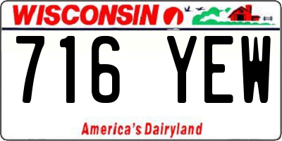 WI license plate 716YEW