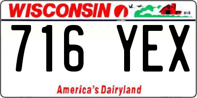 WI license plate 716YEX