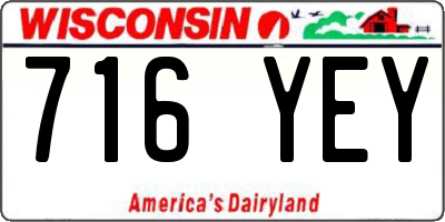 WI license plate 716YEY