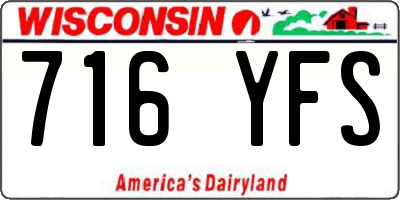 WI license plate 716YFS