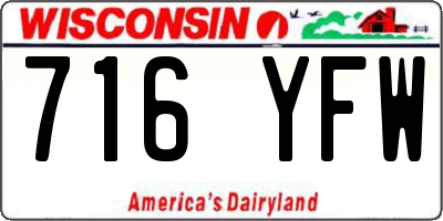 WI license plate 716YFW