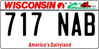 WI license plate 717NAB