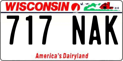 WI license plate 717NAK